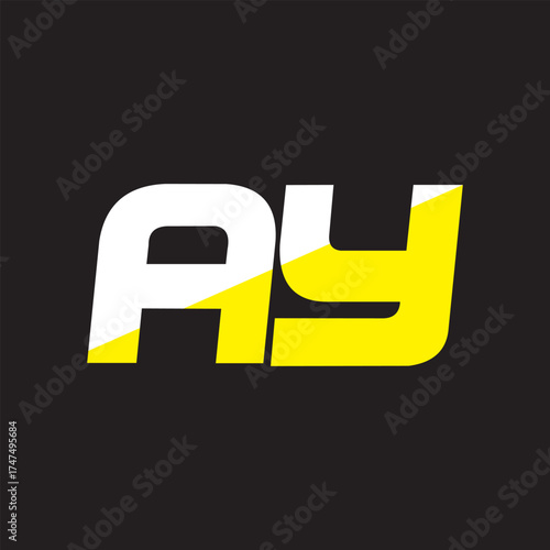 AY letter logo design on black background AY creative initials letter logo concept AY icon design