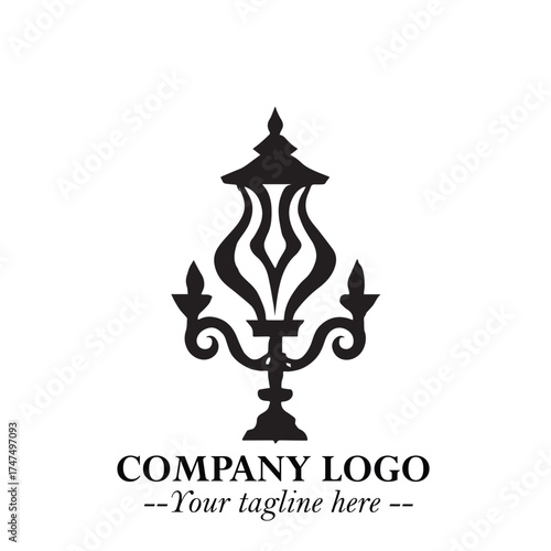Classic Lamp Logo Symbol in Elegant Vintage Vector Design for Lighting, Interior, and Retro Branding