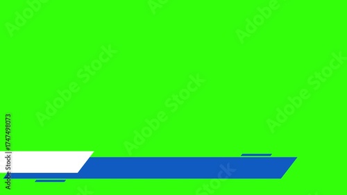 2D lower third animation with green screen background. Perfect for news intros, broadcast overlays, and professional video editing projects.