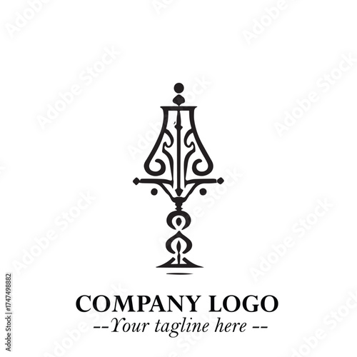 Classic Lamp Logo Symbol in Elegant Vintage Vector Design for Lighting, Interior, and Retro Branding
