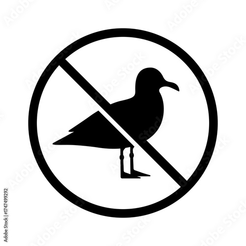 Black and White No Seagull Sign