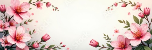 Elegant floral frame, minimalist spring design, subtle, graphics