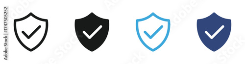 sheild tick icon set, sheild verified icon , insurance and protection concept , Vector illustration 