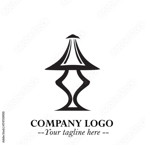 Classic Lamp Logo Symbol in Elegant Vintage Vector Design for Lighting, Interior, and Retro Branding