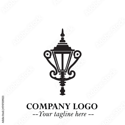 Classic Lamp Logo Symbol in Elegant Vintage Vector Design for Lighting, Interior, and Retro Branding