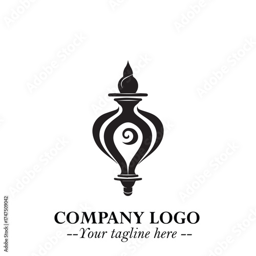 Classic Lamp Logo Symbol in Elegant Vintage Vector Design for Lighting, Interior, and Retro Branding