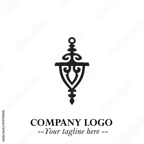 Classic Lamp Logo Symbol in Elegant Vintage Vector Design for Lighting, Interior, and Retro Branding