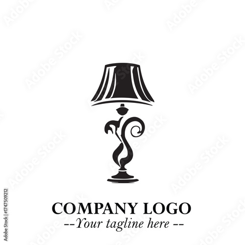 Classic Lamp Logo Symbol in Elegant Vintage Vector Design for Lighting, Interior, and Retro Branding