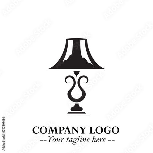 Classic Lamp Logo Symbol in Elegant Vintage Vector Design for Lighting, Interior, and Retro Branding