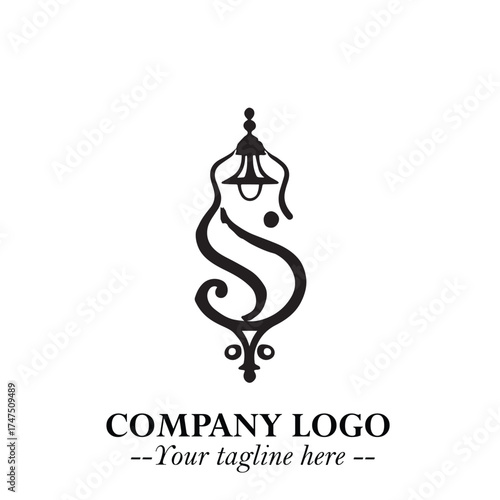 Classic Lamp Logo Symbol in Elegant Vintage Vector Design for Lighting, Interior, and Retro Branding