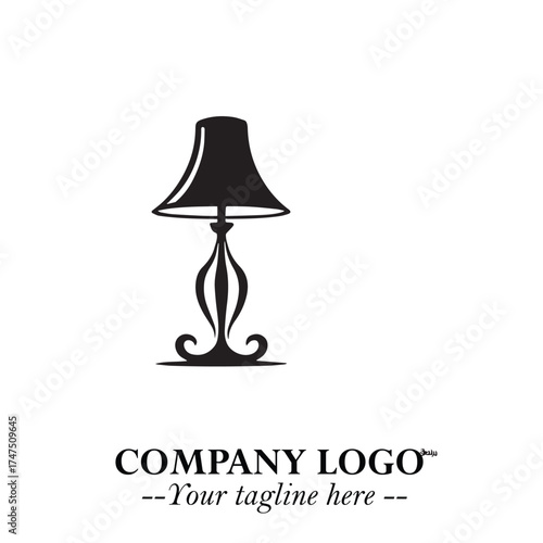 Classic Lamp Logo Symbol in Elegant Vintage Vector Design for Lighting, Interior, and Retro Branding