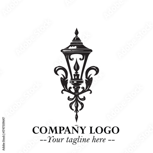 Classic Lamp Logo Symbol in Elegant Vintage Vector Design for Lighting, Interior, and Retro Branding