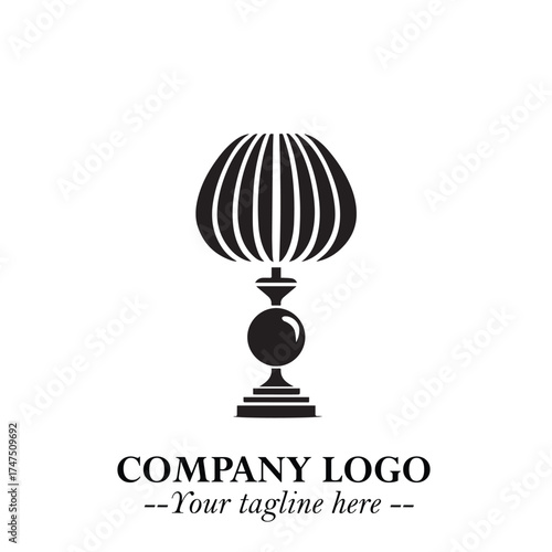 Classic Lamp Logo Symbol in Elegant Vintage Vector Design for Lighting, Interior, and Retro Branding