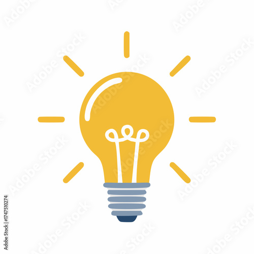 Bright idea bulb illuminating with creative solution concept and innovation