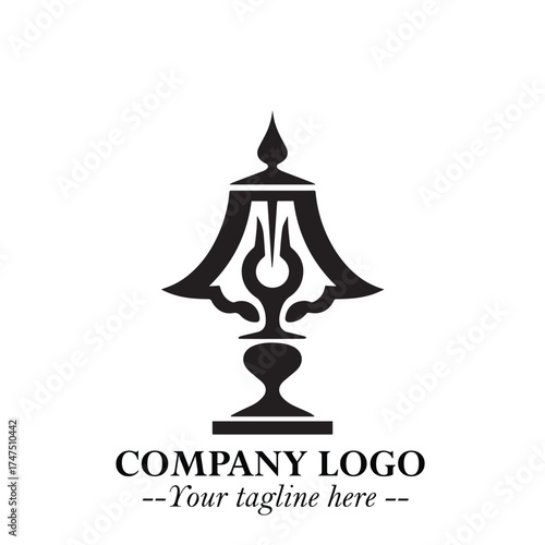 Classic Lamp Logo Symbol in Elegant Vintage Vector Design for Lighting, Interior, and Retro Branding