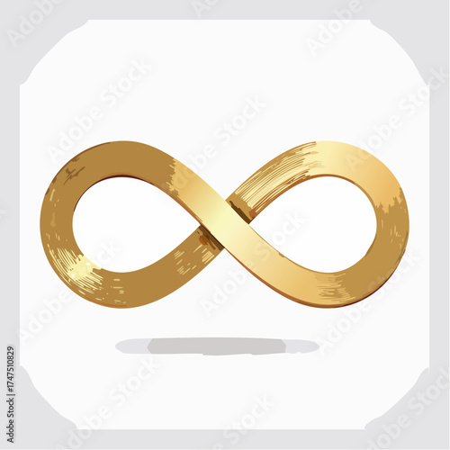 Golden infinity symbol representation of endless possibilities and potential
