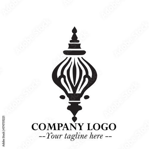 Classic Lamp Logo Symbol in Elegant Vintage Vector Design for Lighting, Interior, and Retro Branding