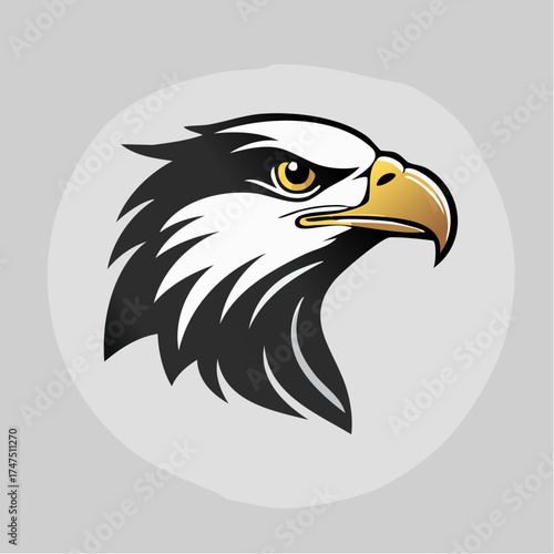 Majestic Eagle Head Vector Illustration with Bold Lines and Sharp Details