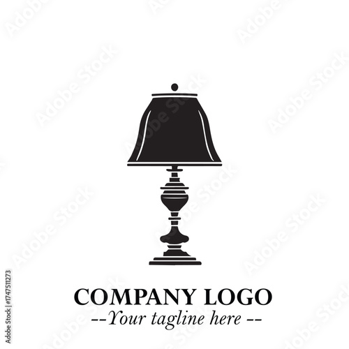 Classic Lamp Logo Symbol in Elegant Vintage Vector Design for Lighting, Interior, and Retro Branding