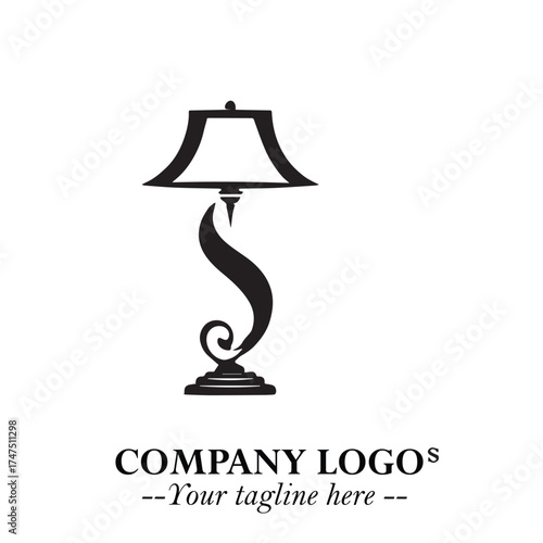 Classic Lamp Logo Symbol in Elegant Vintage Vector Design for Lighting, Interior, and Retro Branding