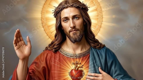 Sacred heart of Jesus. Religious concept.