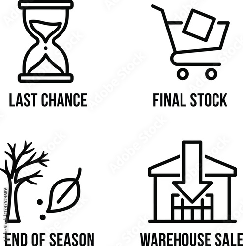 Vector art of final stock and last chance sales badges
