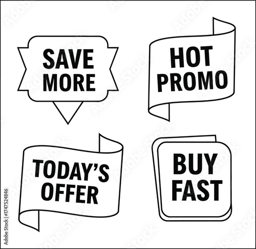 Vector art of promotional sale banners