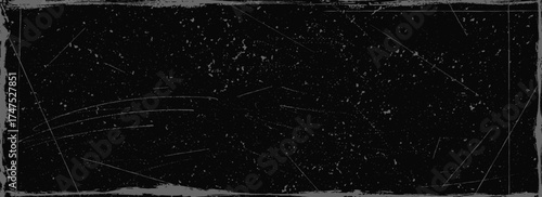 Rough worn scratched texture background. Black grunge distressed scratch overlay. Old gritty grainy backdrop. Dry weathered surface wallpaper. Dirty stone wall concept. Vector texure surface cover