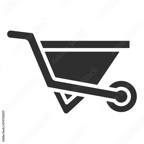 Wheelbarrow Icon Single Vector Collection 