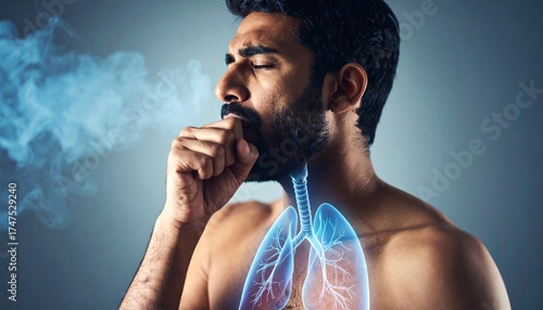 a man patients with respiratory or lung diseases, bad air, dust, tuberculosis