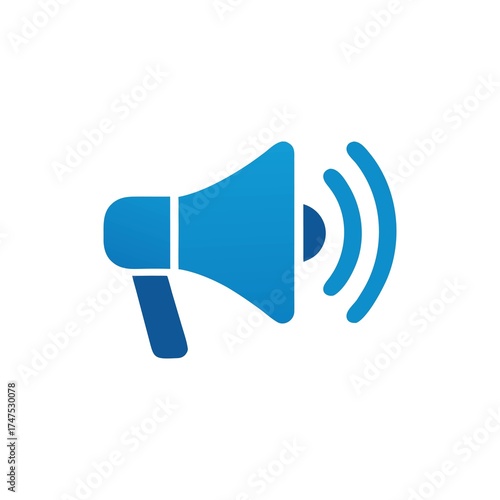 Wallpaper Mural Blue gradient megaphone illustration on white background communication marketing tool Torontodigital.ca