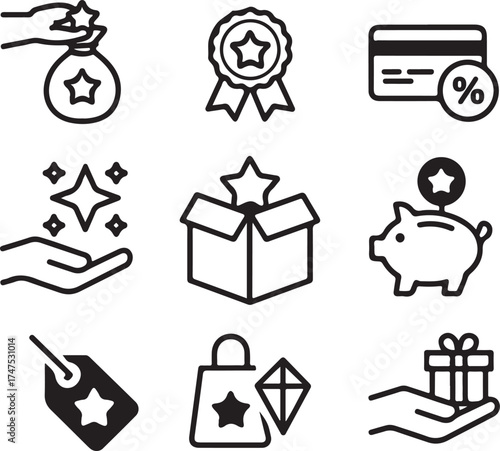 Star Award Bonus Package Shopping Gift Discount Promotion Present E-Commerce