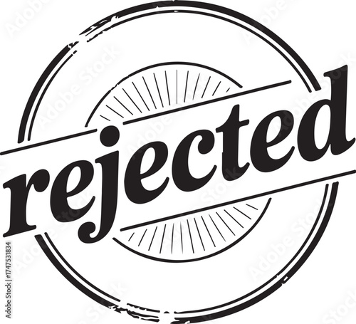 Rejected Stamp with Grunge Texture for Document or Certification