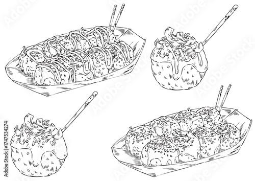 たこ焼き4種　鉛筆