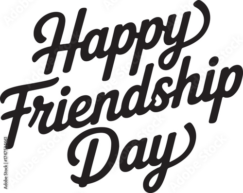 Happy Friendship Day Hand Lettering Typography Text Celebration Holiday