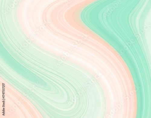 Abstract Swirls of Pink and Green Marble Texture.