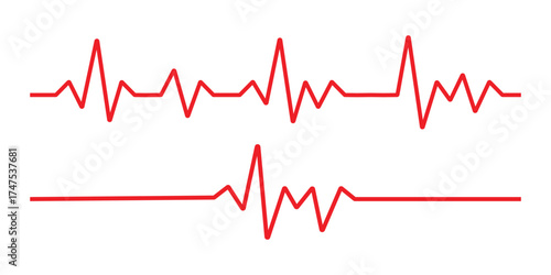 Heart rate pulse graph. Heartbeat icon. ECG, EKG test report icon vector. life, health, and vitality symbol. vector illustration.