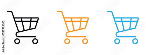 Shopping cart icon vector. retail therapy, online shopping, and commercial success symbol. vector illustration.