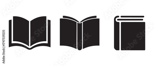 Book icon set. isolated on white background for education and literature.
