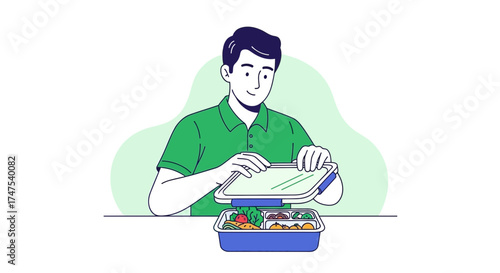 Lunch Preparations Healthy Food In A Box For Office Or School Lunch Concept