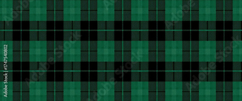 Seamless forest green plaid pattern dark cozy check textile fabric design