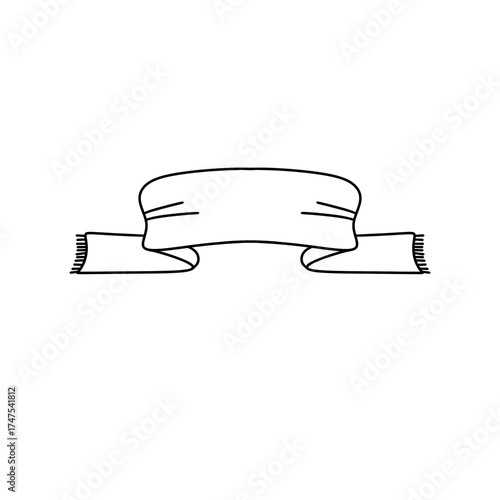 A white scarf with a black fringe