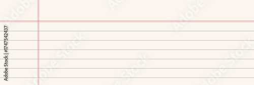 Notebook lined paper note on white background. Set of vector sheets of lined paper with border isolated on a vector illustration. EPS 10.