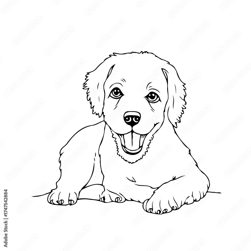Fototapeta premium Delightful canine drawing exhibiting charm, portraying joy, innocence, making it attractive for