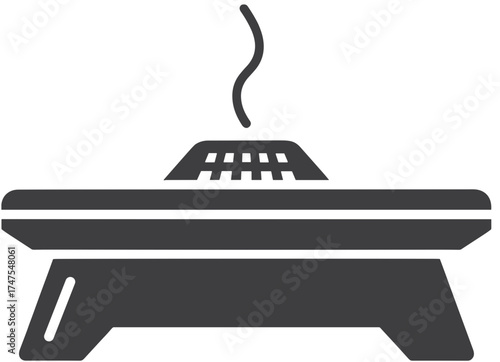 Flat incense burner (mabkhara) icon in vector style,