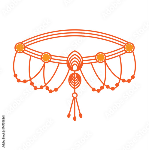 Gold Alloy Kamarband Illustration Vector