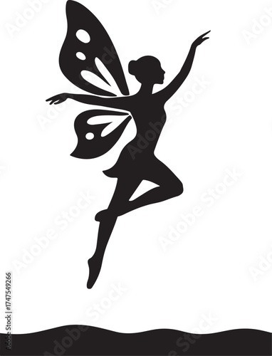 Silhouette of a girl dancing and jumping
