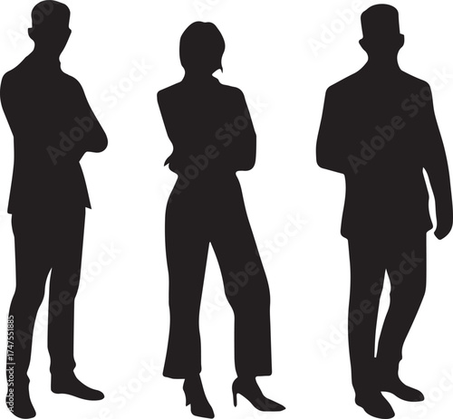 Simple vector silhouette of a man standing alone