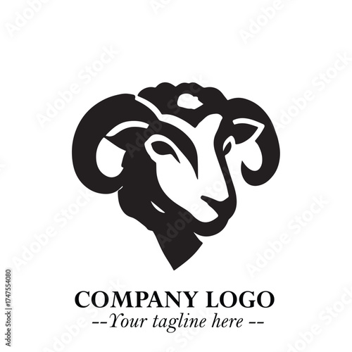 Head of Sheep Logo Symbol in Minimalist Modern Vector Design for Farm, Agriculture, and Wool Branding