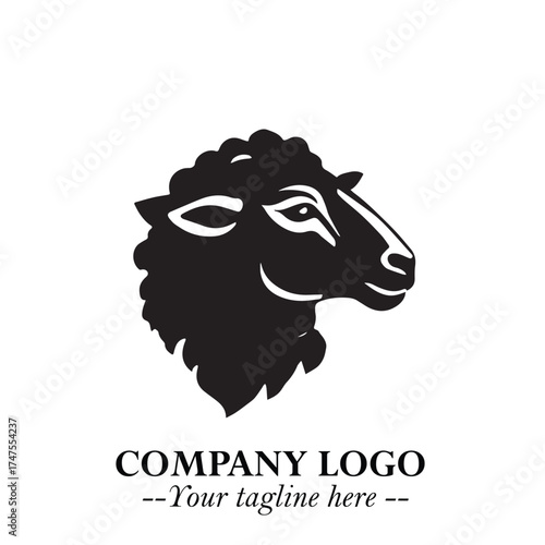 Head of Sheep Logo Symbol in Minimalist Modern Vector Design for Farm, Agriculture, and Wool Branding